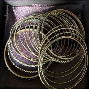 Set of 24 Bronze Type Bangle Bracelets ~3” Diam.